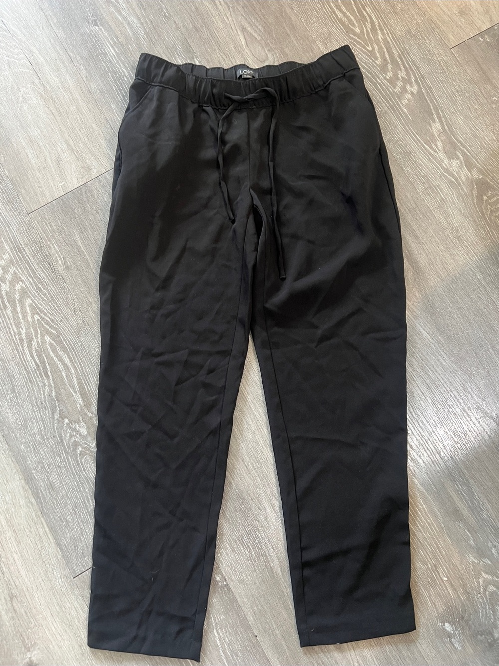 Loft Black Drawstring Tapered women Pants